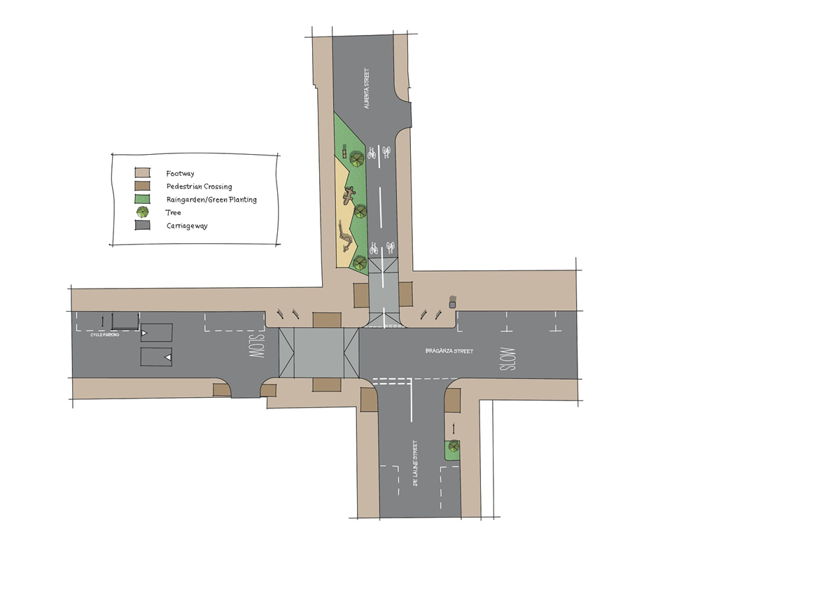 Alberta Street and Braganza Street Pocket Park map